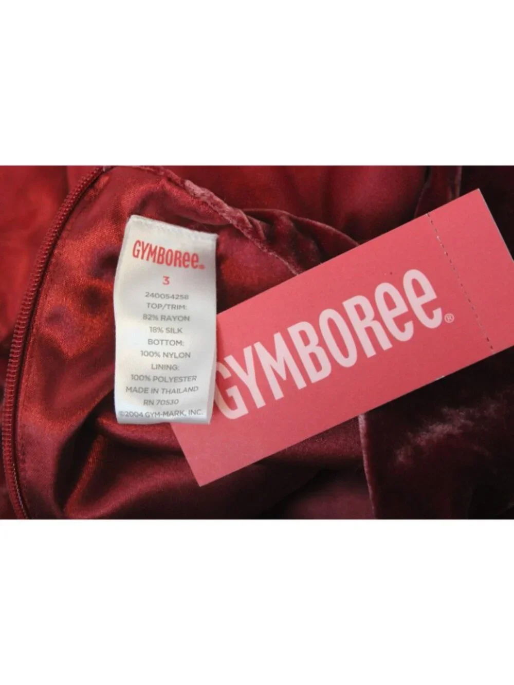 2005 Gymboree Holiday Traditions Red Dress sz 3 Velvet Tulle Rosettes Party Xmas